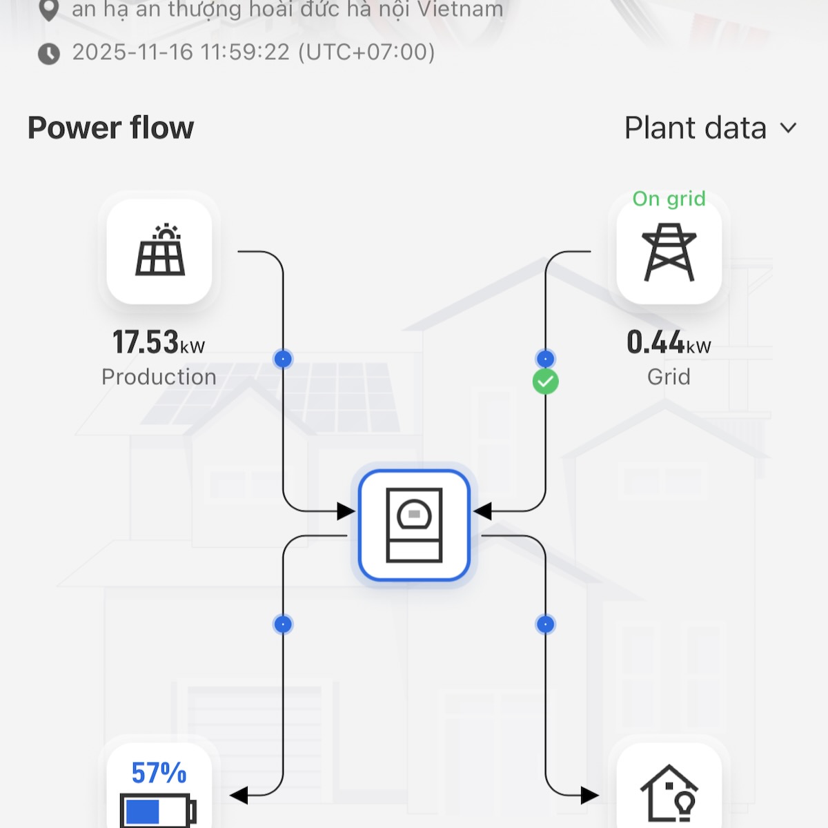Hanogen lắp đặt điện năng lượng 50kwp lưu trữ áp cao, App theo dõi